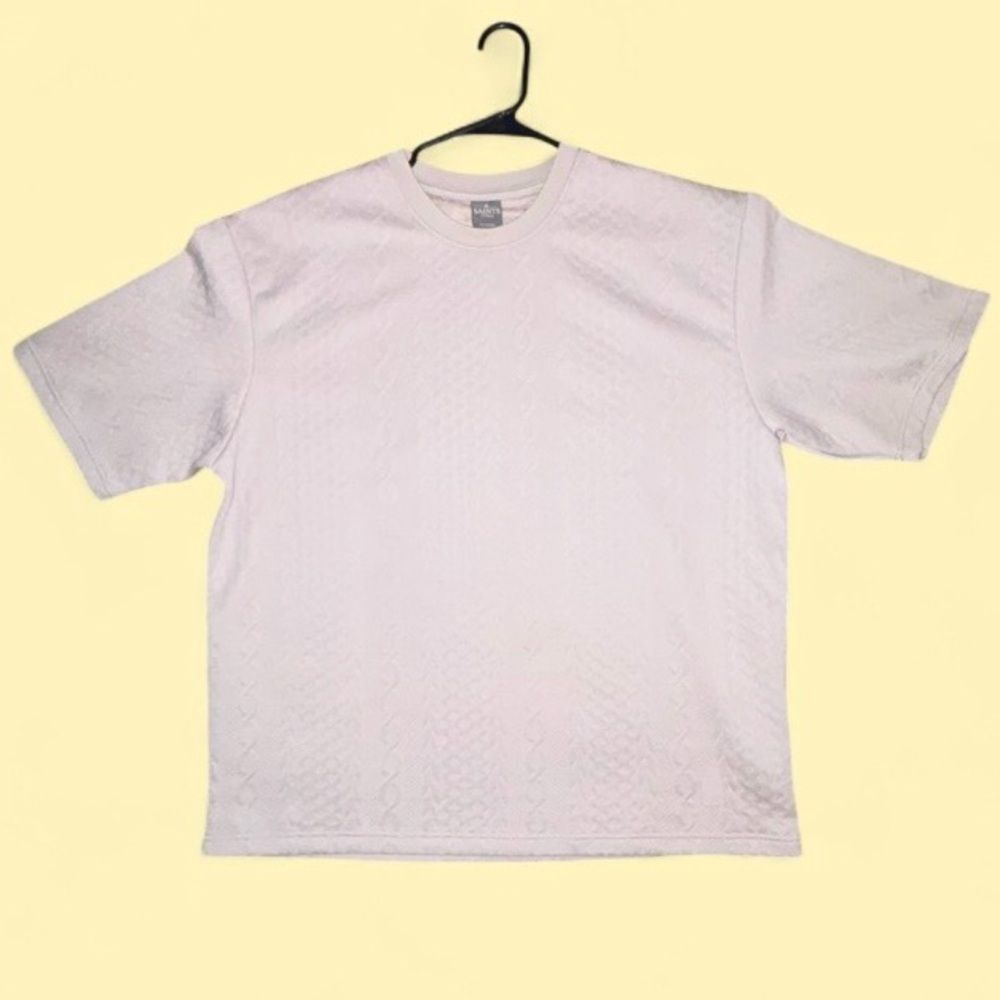 Saints Studio NWT Beige Textured Knit T-Shirt - Size XL Streetwear